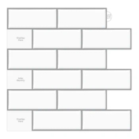 Vividtiles White Self Adhesive Wallpaper 3D Peel and Stick Subway Wall Tiles for Kitchen &amp; Bathroom Backsplash Decor - 1 Sheet