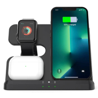 3 in 1 Wireless Charger Stand For iPhone 13 12 11 Pro Max Fast Wireless Charging Station Dock For Apple Watch 7 6 SE AirPods Pro