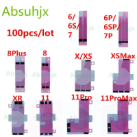 Absuhjx 100pcs Battery Sticker for iPhone 11 12 13 Pro Max Mini 6 S 7 8 14 Plus X XS XR 3M Adhesive Double Tape Pull Trip Grue