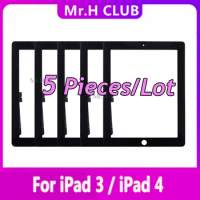 5 PCS Touch Screen For iPad 3 4 iPad3 iPad4 A1416 A1430 A1403 A1458 A1459 A1460 Outer Digitizer Sensor Glass Panel Replacement