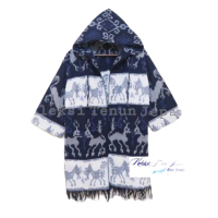 KTJ Outer Hoodie Tenun Blanket Etnik (Bisa request motif kain tenun) Sweater Oversize Unisex Pria  W