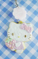 【震撼精品百貨】Hello Kitty 凱蒂貓 矽膠手機吊飾-餅乾草莓 震撼日式精品百貨
