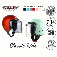 Helm Anak Retro Junior Classic KidsJM Helmet Usia 5 6 7 8 9 10 Tahun