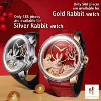 Lucky Harvey watches for men Limited edition Automatic mechanical movementSynthetic sapphire Rabbit dial waterproof wrist watch