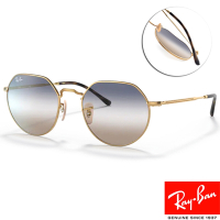 RayBan雷朋 復古元素款 太陽眼鏡/金 藍棕漸層鏡片#RB3565 001GD-53mm