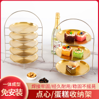 免運/開票 韓式烤肉店肉盤子收納架蛋糕甜品點心托盤三層五層烤肉盤水果圓盤S083快速出貨