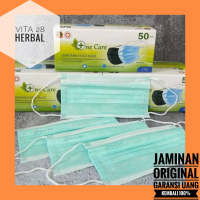 MASKER MEDIS BEDAH KARET EARLOOP ONE CARE NE CARE 50 PCS 3 PLY HIJAU