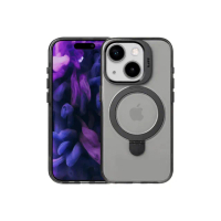 【LAUT 萊德】iPhone 15 Plus 磁吸支架保護殼-透黑(支援MagSafe功能)