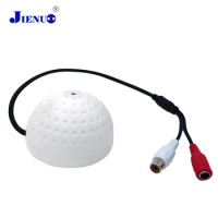 JIENUO Sound Monitor Microphone Pickup Wide Range Audio Input Security HD Mic Adapter For CCTV Camera IP Surveillance
