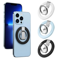 Universal Ultra-thin Metal Magnetic Ring Buckle for IPhone 12 13pro Max Phone Grip Foldable Phone Stand Easy To Carry for Travel