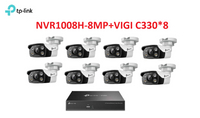 ❤️TP-LINK監控套組 VIGI NVR1008H-8MP 8路主機+VIGI C330 全彩槍型網路監控攝影機*8