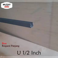 List U Aluminium 12mm Tali Air Dinding & Plafon / Lis Profil U Edging Border Keramik Lantai (Per Bat