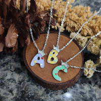 KALUNG ANAK INISIAL MOTIF POLKADOT ASLI PERAK925