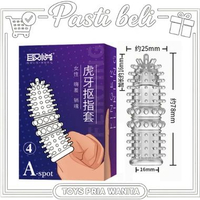 Kdmm Finger Sleeve G Spot Massager Wanita Bahan Silikon Transparan HUYUE