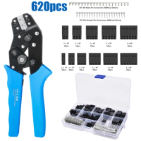 SN-01BM and 620pcs DuPont terminal crimping tool set, multi-function crimping tool Compatible wire gauge 18-26AWG