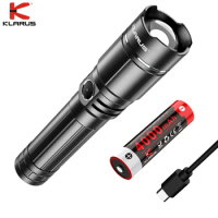KLARUS A2 PRO Tactical Flashlight Max Output 1450 Lumen Beam Rang 350 Meter USB-C Rechargeable Adjustable Torch 21700 Battery