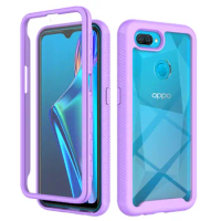 OPPO A12 A 12 2020 Case Hybrid Rugged Armor PC + TPU Shockproof Case For OPPO A12 OppoA12 Soft Bumper Clear Hard Back Cover
