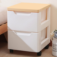 塑料床頭櫃三層抽屜式加厚拼組裝簡易多層臥室儲物櫃置物架收納櫃