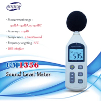 BENETECH Digital Sound Level Meter USB Noise Tester meter GM1356 30-130dB A/C FAST/SLOW dB+ Software with carry box