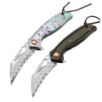 CS GO Damascus Flip Pocket Folding Knife Karambit Outdoor Camping Survival Hunting EDC Tool for Man