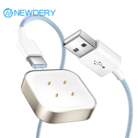 NEWDERY Portable Charger Cable For Fitbit Sense/Versa 3/Sense 2/Versa 4 Nylon Braided USB C Charging Dock Durable Magnetic Cord