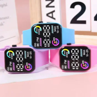 Large Screen Children Smart Watch LED Digital Square Sports Clock Kids Electronic Watches for Boys Girls Christmas Birthday Gift