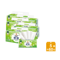 Kleenex 舒潔 5串組-棉柔舒適抽取衛生紙(100抽x12包*5/共60包)