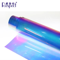 Chameleon Dichroic Building Glass Window Tint UV Cut Colorful Decorative Window Film for Mall Office Self Adhesive Stained Glass
