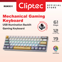 CLiPtec RGK931 Attack61 USB Mechanical Illumination Backlit Gaming Keyboard – Compact 61-Key RGB LED