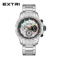 Extri Branded China Factory Sale Solid Stainless Steel Band Stylish Luxury Men's Watches Free Shipping Items Reloj Hombre