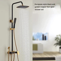 Bathroom Copper Black Gold Shower Head with Bidet Faucet Bathroom Shower Set Household Shower