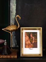 費靈家居北歐簡約時尚金色實木相框現代輕奢亮色擺臺木制裝飾畫框