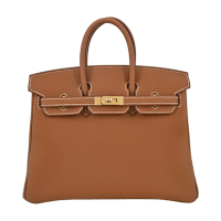 Hermes 愛馬仕 Birkin 25cm 37 Togo W刻 牛皮柏金包(37金棕/金釦)
