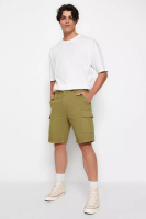 Trendyol Khaki Men's Casual Cut Denim Shorts with Cargo Pocket &amp; Bermuda