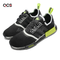 Adidas 休閒鞋 NMD R1 J 大童 海外款 三葉草 女鞋 黑 螢光綠 GY5060