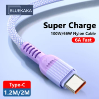 Nylon 6A Data Cable Super Charging Cable For Type-C Fast USB Charge 1.2M 2M Length For Xiaomi Huawei