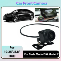 Tomostrong Car front Camera 12LED light CVBS Waterproof Lens 6M Cable For Tesla Model 3 Model Y 10.25"/8.8" Head up display HUD