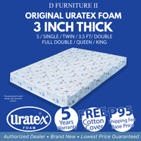 3 inch thick 100% original uratex foam mattress W cotton cover/30x75/36x75 / 48x75 / 54x75 / 60x75 / 72x75