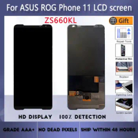 For Asus OEM ROG Phone II Phone2 ZS660KL LCD screen assembly case touch glass,I001D LCD Display Black