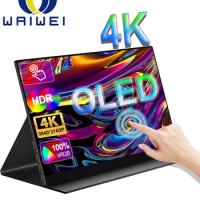 Waiwei 15.6 Inch OLED 4K UHD Touch screen Portable Monitor 3840x2160 Gaming Monitor for Xbox Switch PS5 Mac Laptop Phone 16 2K
