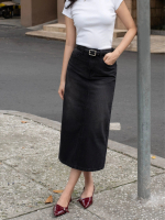 [Hashtagem] Chân Váy Modern Denim Skirt Màu Đen Xám - Dark Grey (SKIRT-07) Nữ Women