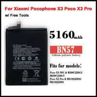 BN57 5160mAh Phone Battery For POCO Pocophone X3 Poco X3 Pro Xiaomi Replacement Batteries + Tools