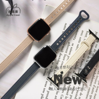 【蘋果庫Apple Cool】Apple Watch S7/6/SE/5/4 42/44/45mm 細版回扣真皮