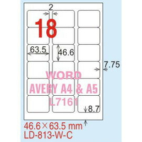 【龍德】LD-813(圓角) 雷射、影印專用標籤-紅銅板 46.6x63.5mm 20大張/包