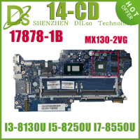 KEFU 17878-1B Mainboard For HP PAVILION X360 14-CD L18173-601 L18173-001 Laptop Motherboard i3-8130U i5-8250U i7-8550U MX130-2G