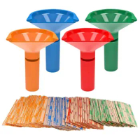 4Pcs Coin Sorter Tubes Set Color-Coded Funnel Shaped Counting Tubes for Pennies Nickels Dimes Quarters