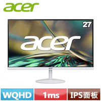 ACER宏碁 27型 SA272U G0 2K 超薄護眼螢幕 (白)