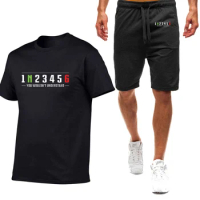 Men's New Sports Suit Biker 1n23456 Motorcycle Summer Men's Short Sleeve Shorts Suit Fashion Casual Personality Street Quick Dry