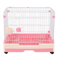 Dog Crate Cat Cage Rabbit Cage Small Dog Cage with Toilet Corgi Teddy Spire Flat Top Iron Dog Cage