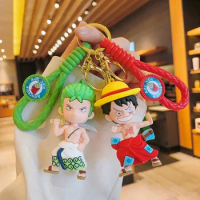 One Piece Anime Figure Luffy Chopper Keychain Pendant Cute Bag Ornament Dolls Kids Xmas Toy Gifts